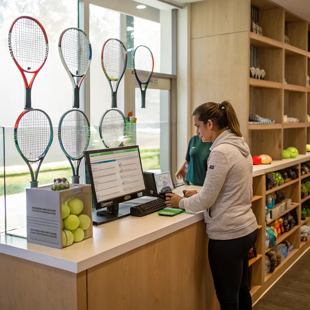 Tennis class registration desk